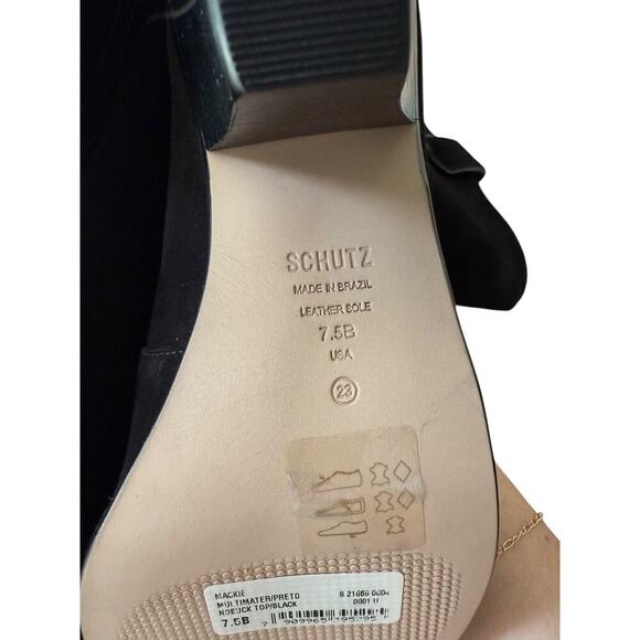 NIB Schutz Women's Black Mackie Nubuck Leather Bootie Size 7.5 B - Picture 10 of 10